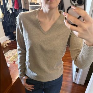 J. Crew Classic Tan V-Neck Sweater